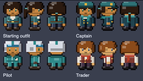 Captains in four different outfits